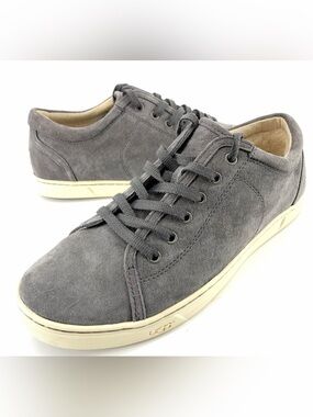 UGG Womens Tomi Lace Up Gray Suede Size 8 Sneakers